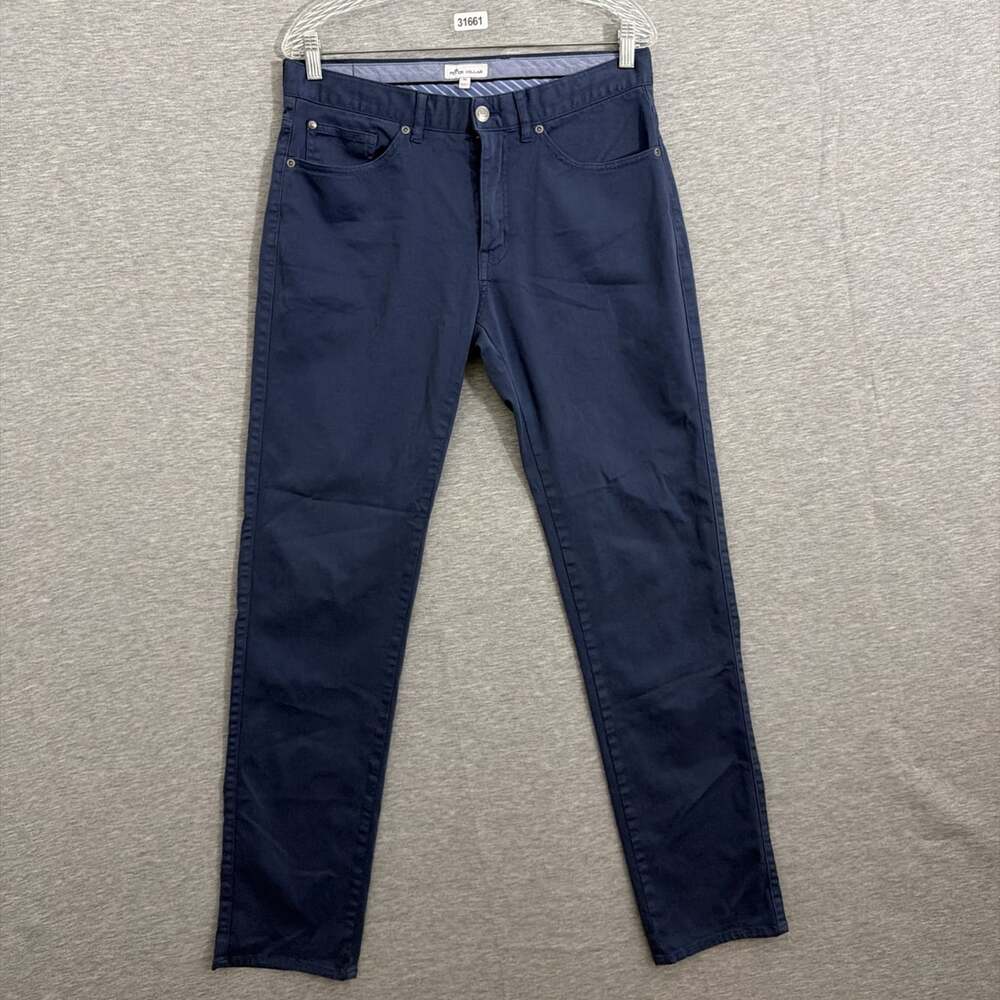 Peter Millar Mens 32 Navy Ultimate Sateen 5 Pocket Straight Leg Pants
